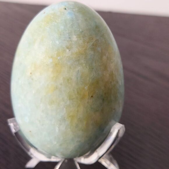 Onyx Marble Egg Polished Stone Set of 3 With Stands Marbled Alabaster Speckled - Picture 8 of 16